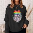 Damen Lgbt Pride Daddy Koala Bär Regenbogen Stolz Papaatertag Mit-Ausschnitt Sweatshirt Geschenke für Sie