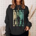 Damen Papa 2 Söhne Dad Hoch 2 Zweifacherater Mit-Ausschnitt Sweatshirt Geschenke für Sie