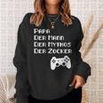 Damen Papa Zockerater Gamer Geburtstag Spruch Lustig Geschenk Mit-Ausschnitt Sweatshirt Geschenke für Sie