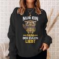 Damen Papaateratertag Eulen Mit-Ausschnitt Sweatshirt Geschenke für Sie