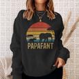 Damen Papafant Papa Elefant Retrointage Sunsetatertag Savanne Mit-Ausschnitt Sweatshirt Geschenke für Sie