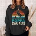 Damen Passender Familien-Poppasaurus T-Rex Dinosaurier Für Papa Opa Mit-Ausschnitt Sweatshirt Geschenke für Sie