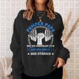 Damen Pumper Papa Bodybuilder Kraftsport Gym Lustiges Bodybuilding Mit-Ausschnitt Sweatshirt Geschenke für Sie