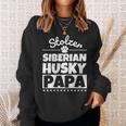 Damen Stolzer Siberian Husky Papa Mit-Ausschnitt Sweatshirt Geschenke für Sie