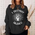 I Destroy Silence Vintage Music Bands Drum Sticks Drummer Sweatshirt Gifts for Her