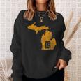 Detroit Michigan Motor City Midwest D Mitten Sweatshirt Gifts for Her