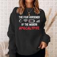 Die Vier Modernen Apokalyptischen Reiter Sweatshirt, Schwarz, Spaßmotiv Geschenke für Sie