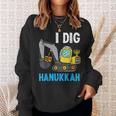 I Dig Hanukkah Excavator Construction Toddler Hanukkah Boys Sweatshirt Gifts for Her