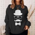 Disguise Man Top Hat Glasses Moustache Bowtie Sweatshirt Gifts for Her