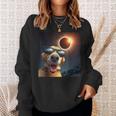Dog Selfie Solar Eclipse Wearing Glasses Dog Lovers Sweatshirt Gifts for Her