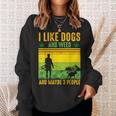 I Like Dogs And Weed And Maybe 3 People Vintage Stoner Sweatshirt Gifts for Her