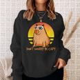 Don't Worry Be Capy Retro Sunset Capybara Cita Be Capy Camiseta Camisa de entrenamiento Regalos para ella