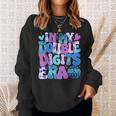 In My Double Digits Era Retro 10 Year Old 10Th Birthday Girl Sweatshirt Gifts for Her