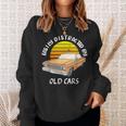Easily Distracted By Old Cars Classic Car Lover Sunset Sweatshirt Gifts for Her