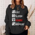 Eat Sleep Anime Repeat Manga Japan Kanji Weeb Vintage Anime Sweatshirt Gifts for Her