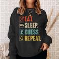 Eat Sleep Chess Repeat Retro Vintage Chess Sweatshirt Gifts for Her