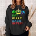Eat Sleep Dash Repeat Video Game Geometry Video Gamer Sweatshirt Gifts for Her