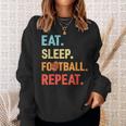 Eat Sleep Football Repeat Retro Football Player Coach Sweatshirt Gifts for Her