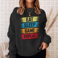 Eat Sleep Game Repeat Gaming Sweatshirt Geschenke für Sie