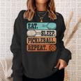 Eat Sleep Pickleball Repeat Pickleball Lover Retro Sweatshirt Gifts for Her