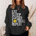 Eat Sleep Soccer Softball Repeat Ball Sweatshirt Gifts for Her