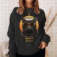 Eclipse Cat Graphic For April 2024 Eclipse Cat Lover Sweatshirt Gifts for Her