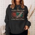 Elder Emo Club It Was Never A Phase Skeleton And Rose Quote Sweatshirt Gifts for Her