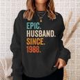 Epic Husband Since 1988 35Th Wedding Anniversary Sweatshirt Gifts for Her