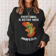 Everything Is Better With Jalapenos Mexican Food Lover Sweatshirt Gifts for Her