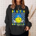 Be Extra Down Syndrome Awareness Yellow And Blue Smile Face Sweatshirt Gifts for Her
