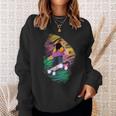 Farbenfrohes Abstraktes Kunst-Print Sweatshirt in Schwarz Geschenke für Sie