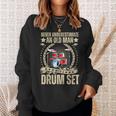 Fathers Day Never Underestimate An Old Man With A Drum Set Sweatshirt Gifts for Her