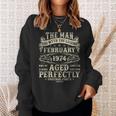 February 1974 Man Myth 50Th Birthday Vintage For Men Sweatshirt Gifts for Her