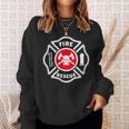Fire & Rescue Maltese Cross Firefighter Sweatshirt Gifts for Her