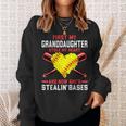 First My Granddaughter Stole My Heart Softball Grandpa Sweatshirt Gifts for Her