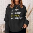 Fisher Eat Sleep Fish Repeat Fishing Fisherman Fish Sweatshirt Gifts for Her