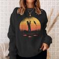 Fisherman Fisher Fishing Sunset Retro Vintage Sweatshirt Gifts for Her