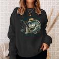 Fishing Reel Cool Grandpa Fathers Day Bass Dad Sweatshirt Gifts for Her