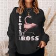 Floss Like A Boss Flamingo Flossing Bird Sweatshirt Gifts for Her