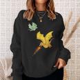 Flying Dragons & Flames Lizard Wyverns Sweatshirt Gifts for Her