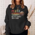 Never Forget Pluto Estilo Retro Divertido Espacio Divertido Ciencia Divertida Camisa de entrenamiento Regalos para ella
