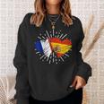 Francia España Amistad Corazon Francia Italiano Camisa de entrenamiento Regalos para ella