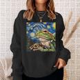 Frog Toad Van Gogh Style Starry Night Sweatshirt Gifts for Her