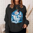 Frosty Friends Christmas Snowman In Winter Wonderland Sweatshirt Gifts for Her
