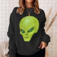 Alien With Earth Eyeballs Ufo Spaceship Novelty Sweatshirt Gifts for Her