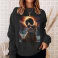 Cat Taking A Selfie With Solar Eclipse 2024 Glasses Sweatshirt Gifts for Her