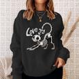 Cute Lovejoy Skeleton Cat Rock Band Musician Rocker Sweatshirt Gifts for Her