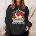 Dad Hunting- You See Nature I Steaks Hunter Deer Sweatshirt Gifts for Her