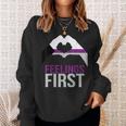 Demisexual Joke Heart Demisexual Flag Sweatshirt Gifts for Her