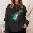 Dinosaur T-Rex Shadow Dutch Blue Peach Faced Lovebird Sweatshirt Gifts for Her